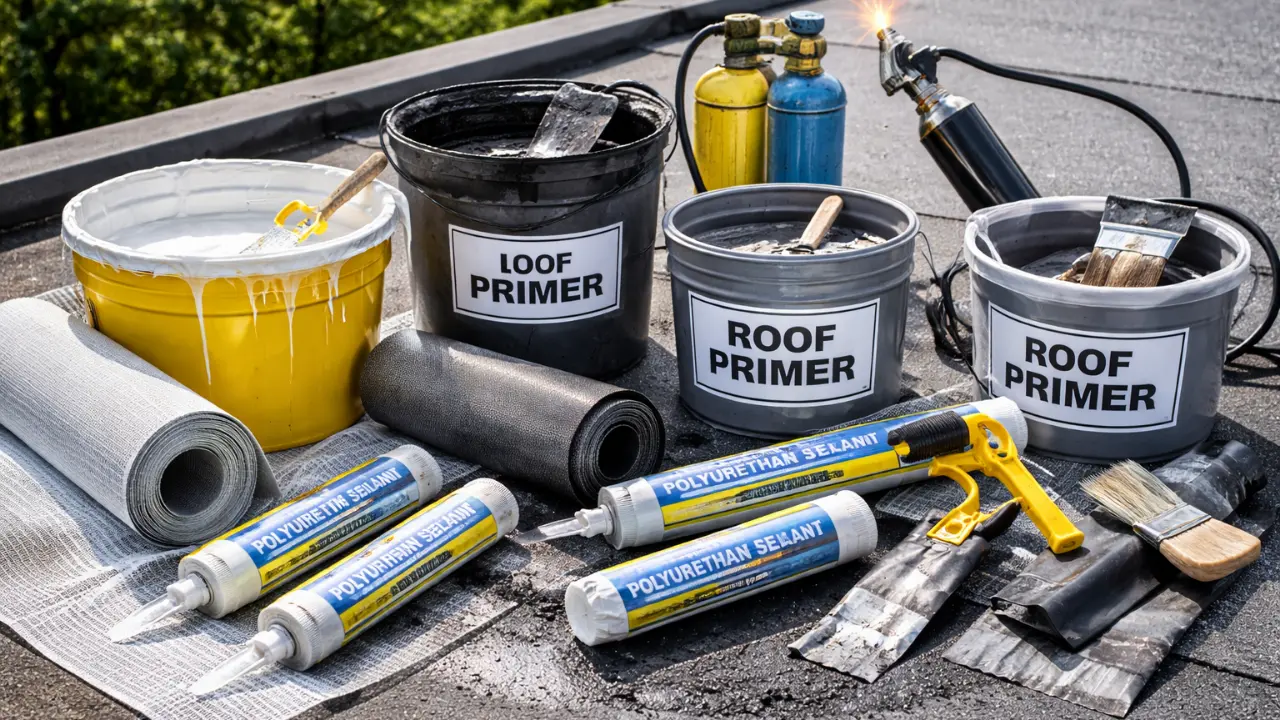 Materials used in roof waterproofing repairs